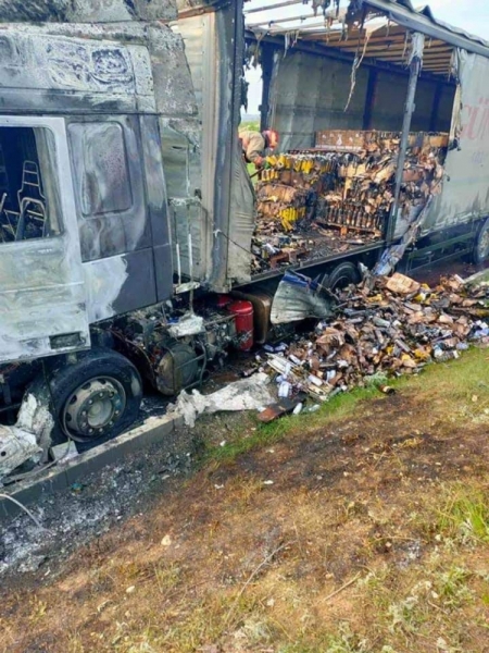 Фура с вином сгорела под Одессой