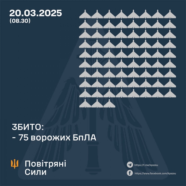 Нічна атака дронів країни-агресора: скільки цілей вдалося збити